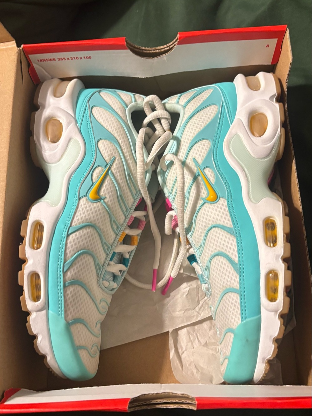 Nike Turquoise, White & Yellow Running Sneakers
